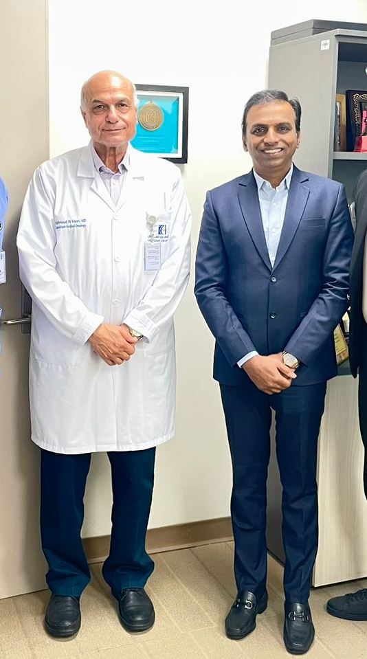 Dr Mahmoud Al Masri Chairman Department of Surgery KHCC with HCGMCC s Dr Raj Nagarkar