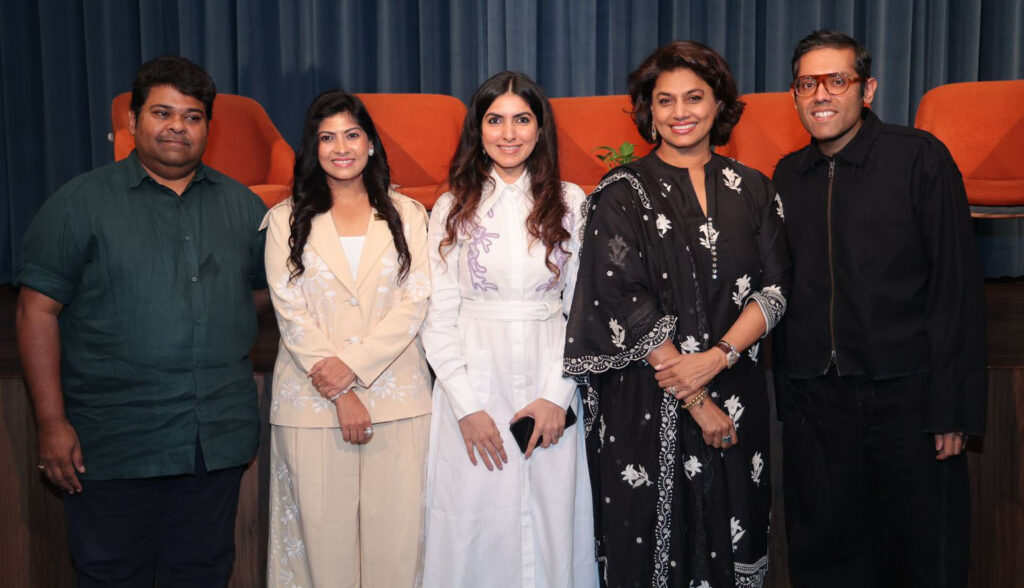 GAURANG SHAH RIDHI JAIN SAACHI BAHL PINKY REDDY AND SHIVAM PUNJYA AT A ROUND TABLE DISCUSSION ON SUSTAINBLE FASHION