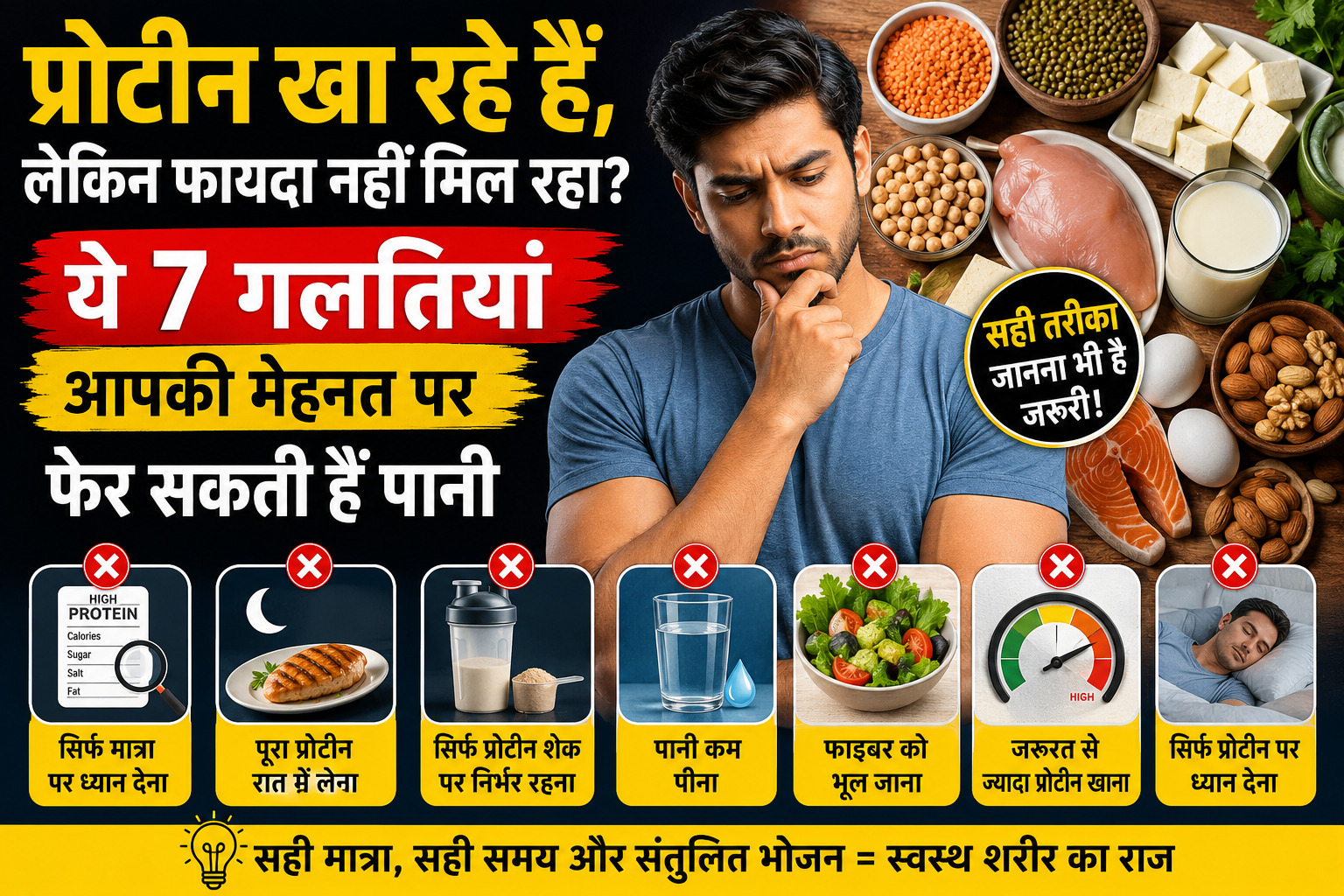 Protein खा रहे हैं, लेकिन फायदा नहीं मिल रहा? ये 7 गलतियां आपकी मेहनत पर फेर सकती हैं पानी