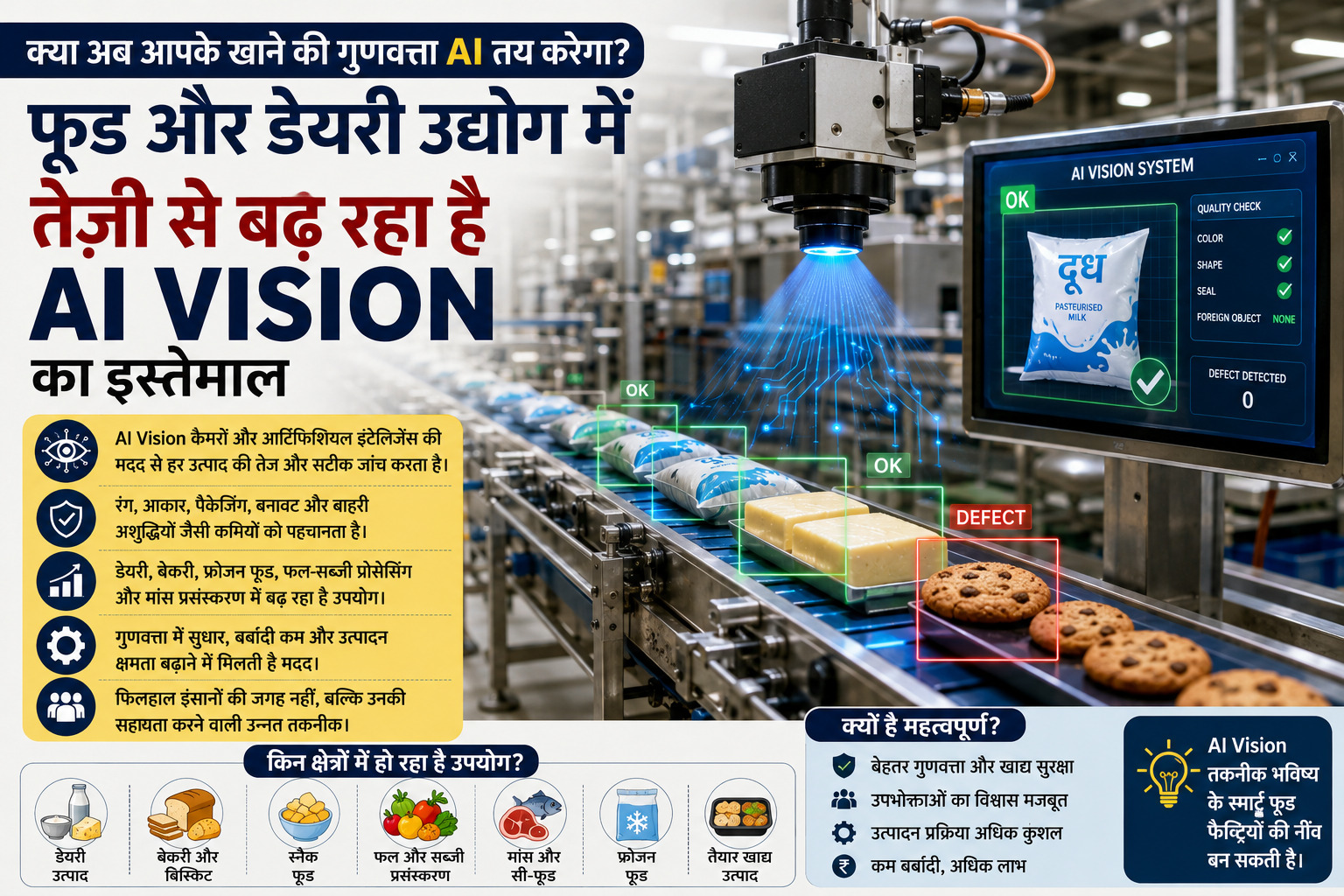 क्या अब आपके खाने की गुणवत्ता AI तय करेगा? फूड और डेयरी उद्योग में तेजी से बढ़ रहा है AI Vision का इस्तेमाल