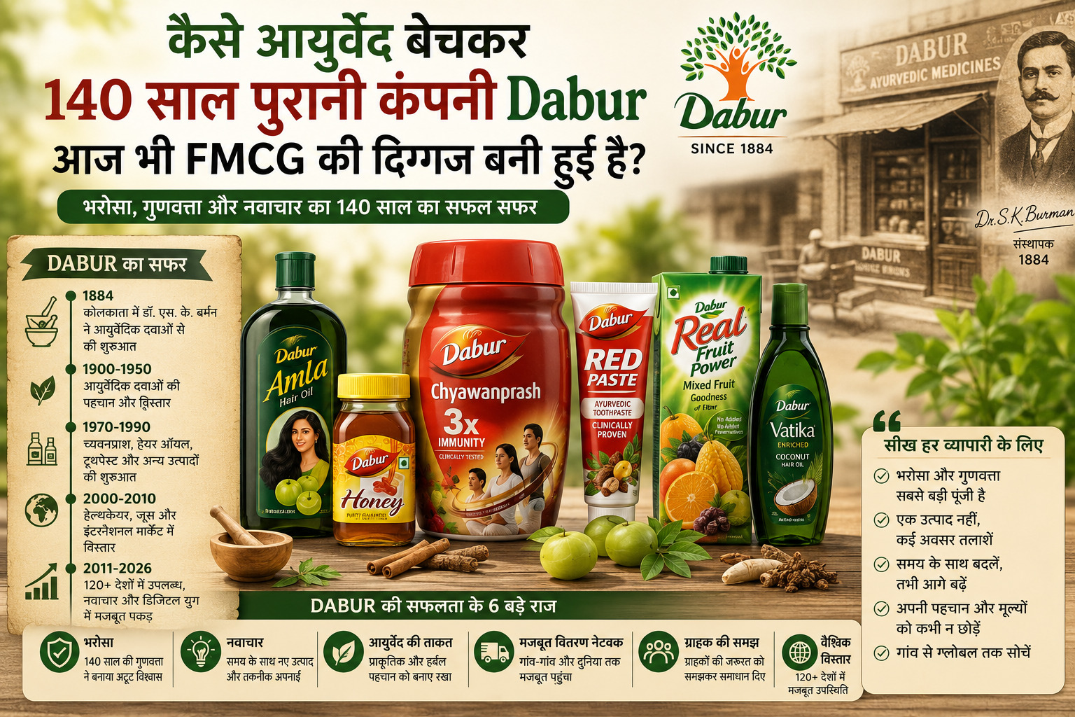 कैसे आयुर्वेद बेचकर 140 साल पुरानी कंपनी Dabur आज भी FMCG की दिग्गज बनी हुई है?