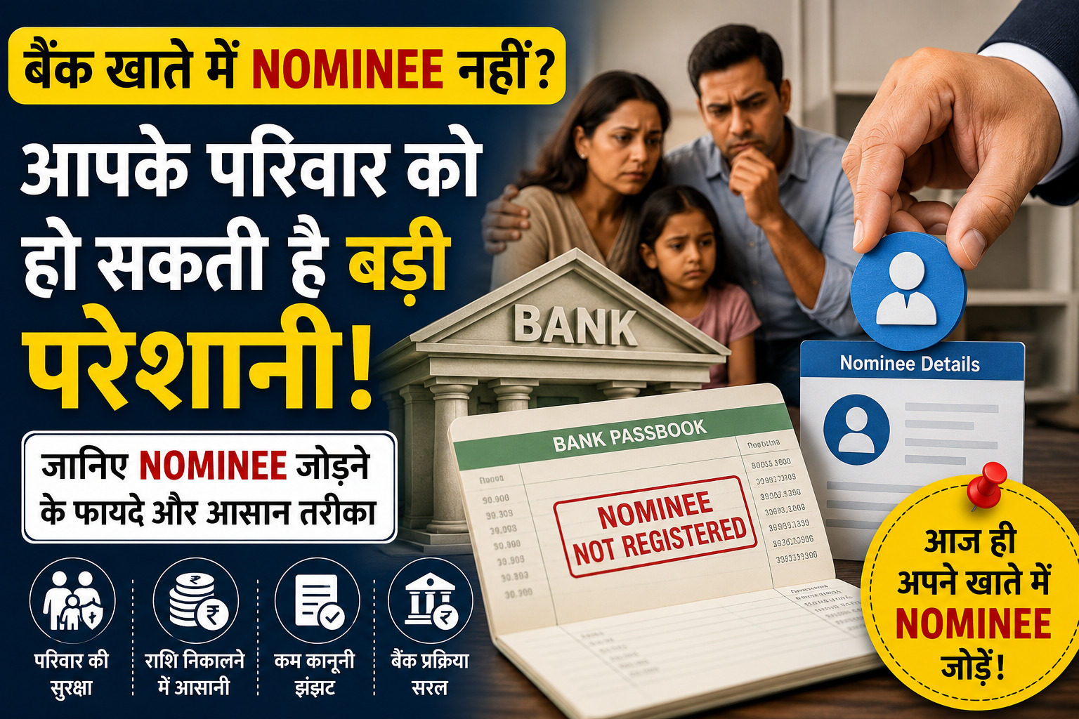 बैंक खाते में Nominee नहीं बनाया? आपकी मेहनत की कमाई परिवार तक पहुंचने में हो सकती है बड़ी परेशानी