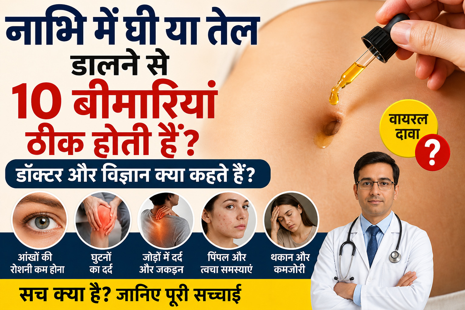 क्या नाभि में घी या तेल डालने से 10 बीमारियां ठीक होती हैं? जानिए वायरल दावे की पूरी सच्चाई